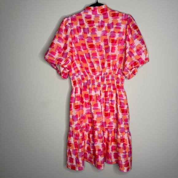 PUFF SLEEVE PRINT FLUTTER DRESS - Picture 10 of 12